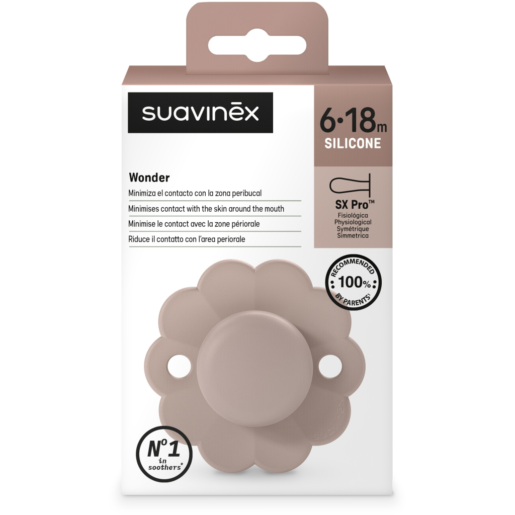 Пустушка Suavinex Wonder фізіологічна, 6-18 місяців, світло-рожева (308390) - зображення 3