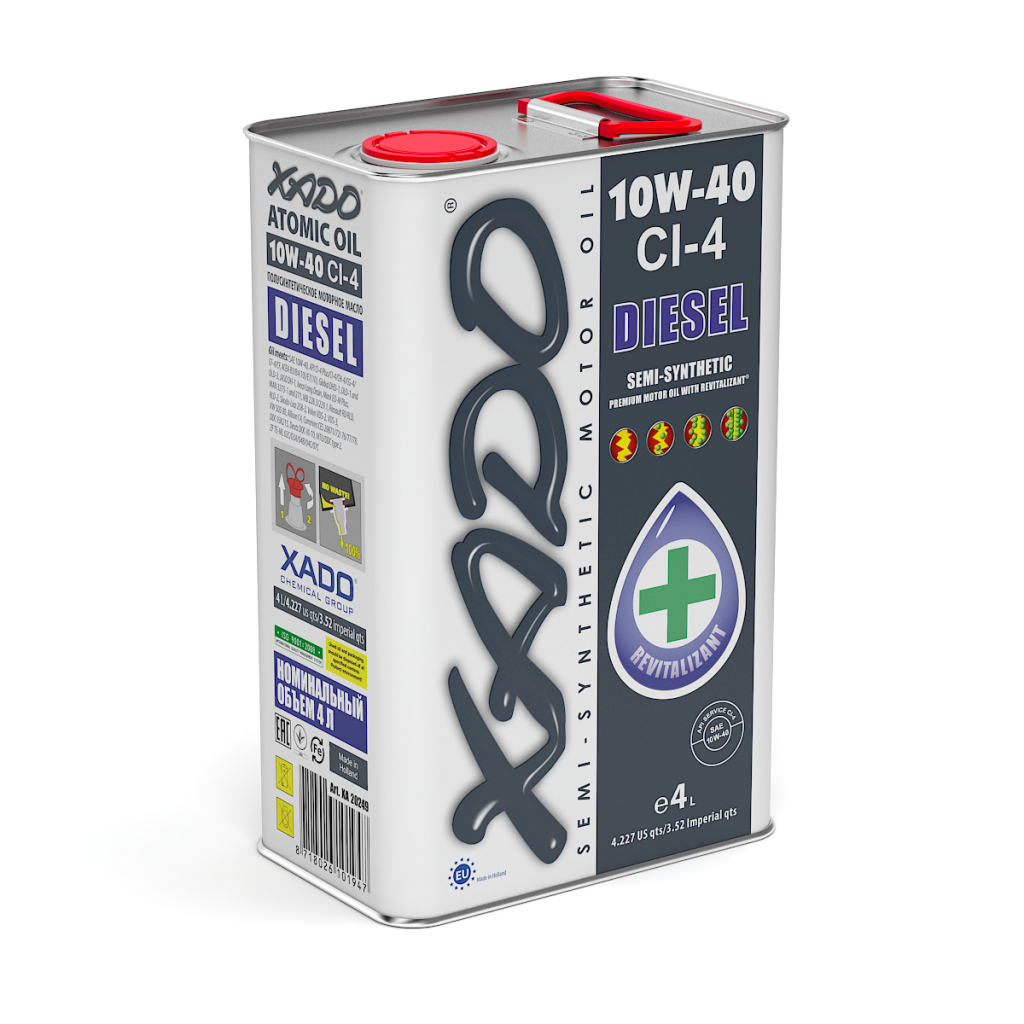 Моторна олива Xado 10W-40 CI-4 Diesel  4л (XA 20249) - зображення 1