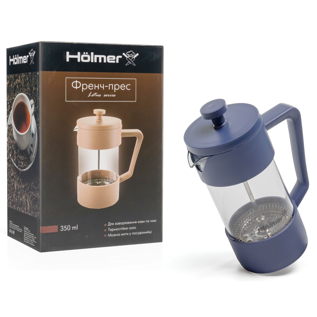 Френч-прес Hölmer Lotus Синій 350 мл (FP-00350-PDB Lotus) - изображение 7