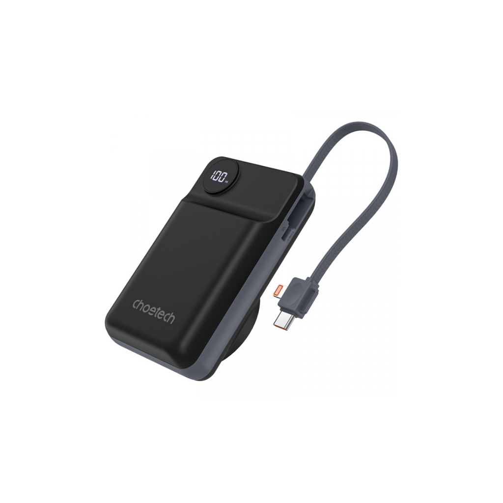 Батарея універсальна Choetech Magnetic Wireless 20000mAh 22.5W, PD, QC/3.0, Apple Watch charger, Black (B696-BK) - зображення 1