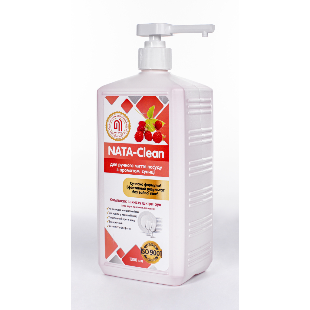 Засіб для ручного миття посуду Nata Group Nata-Clean З ароматом суниці 1000 мл (4823112601028) - зображення 2