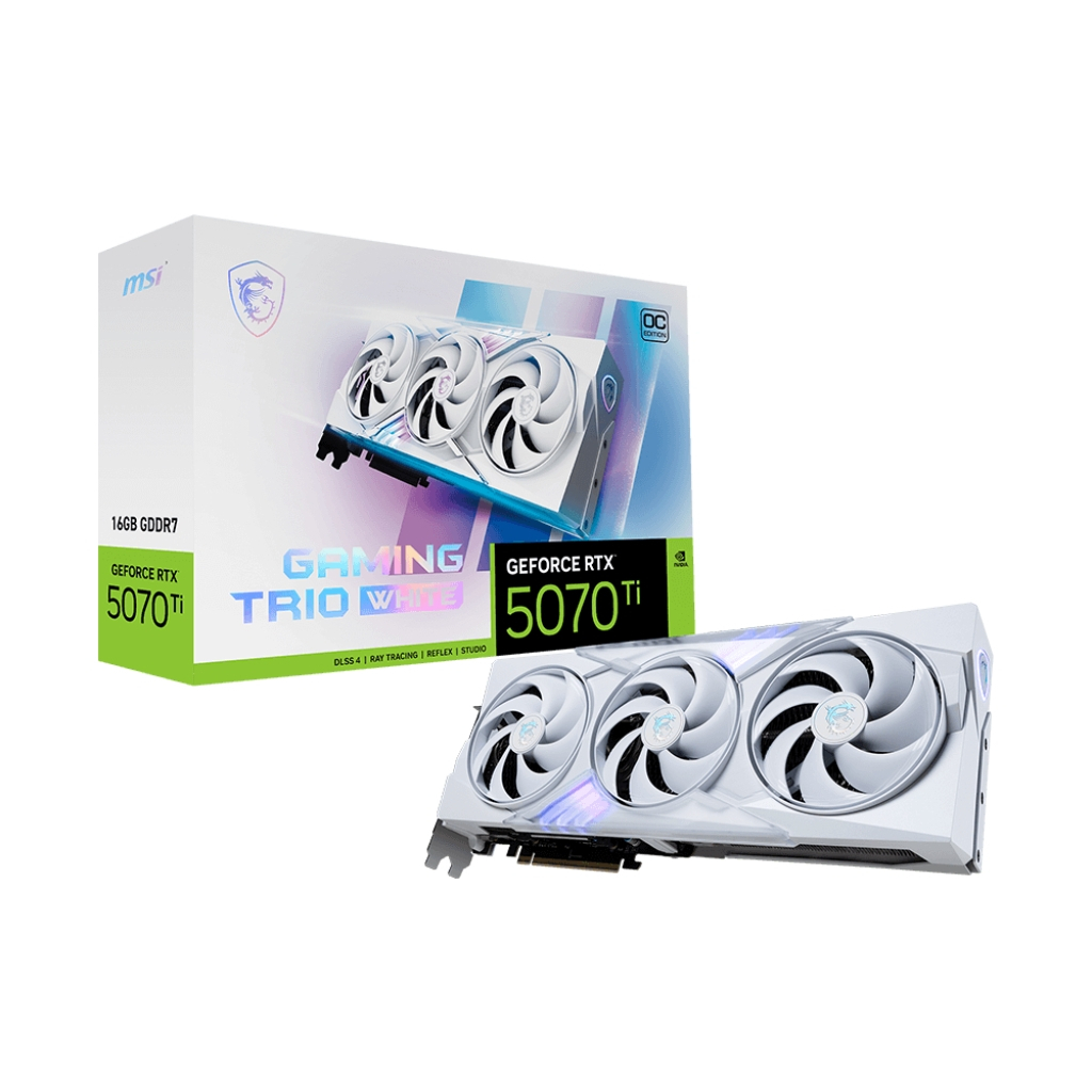 Відеокарта MSI GeForce RTX5070 Ti 16GB GAMING TRIO OC WHITE (RTX 5070 Ti 16G GAMING TRIO OC WHITE) - зображення 7