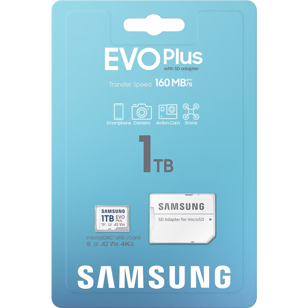 Карта пам'яті Samsung 1TB microSDXC Class UHS-I U3 V30 A2 EVO Plus + SD Adapter (MB-MC1T0SA/EU) - зображення 8
