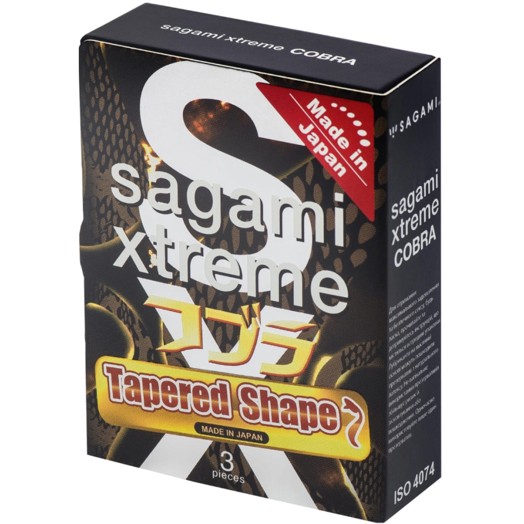 Презервативи Sagami Xtreme Tapered Shape Cobra 3 шт. (4974234811908) - изображение 1