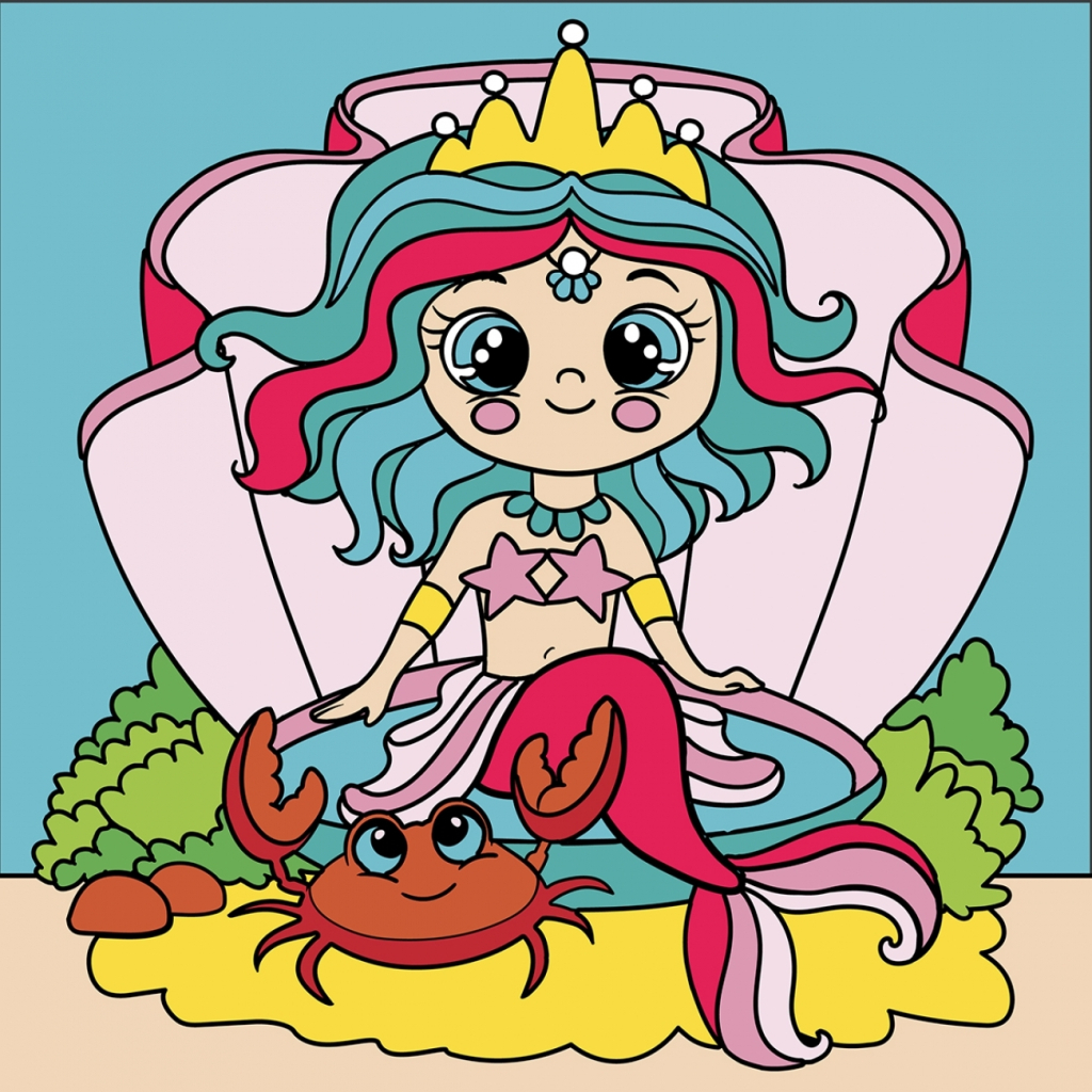 Картина по номерам Santi Морська принцеса 25*25 см неонові фарби (954604) - зображення 1