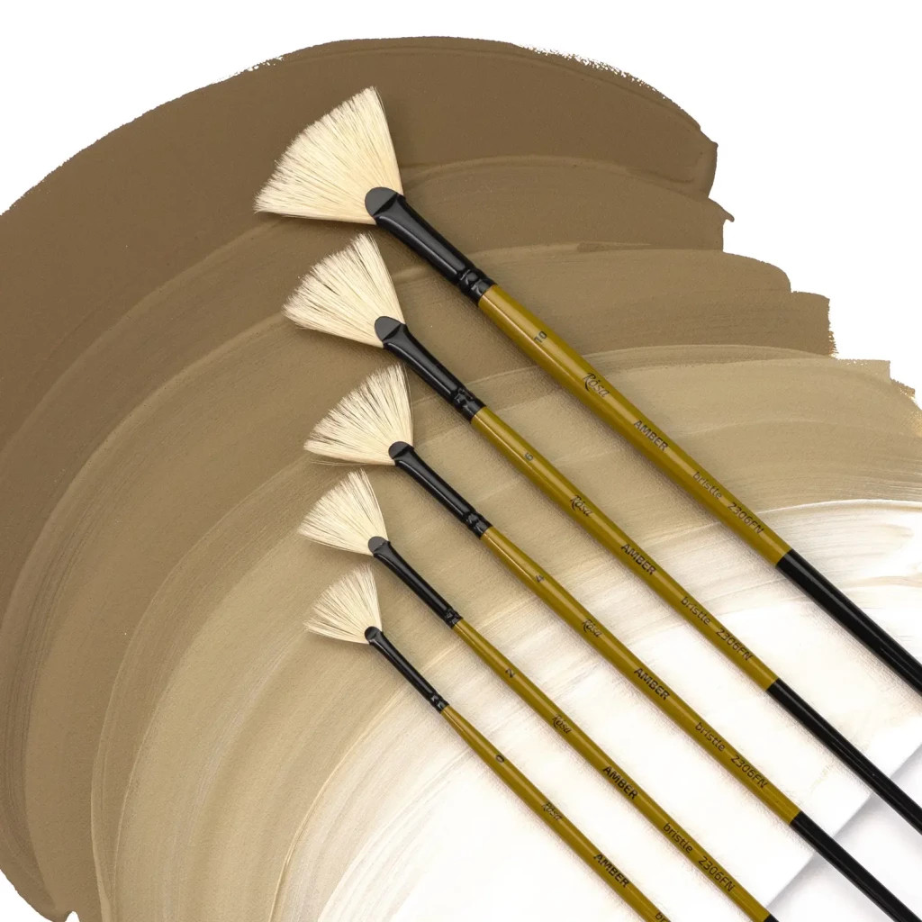 Пензлик для малювання Rosa Щетина віялова, AMBER 2306FN, №2 (4823098533603) - изображение 9