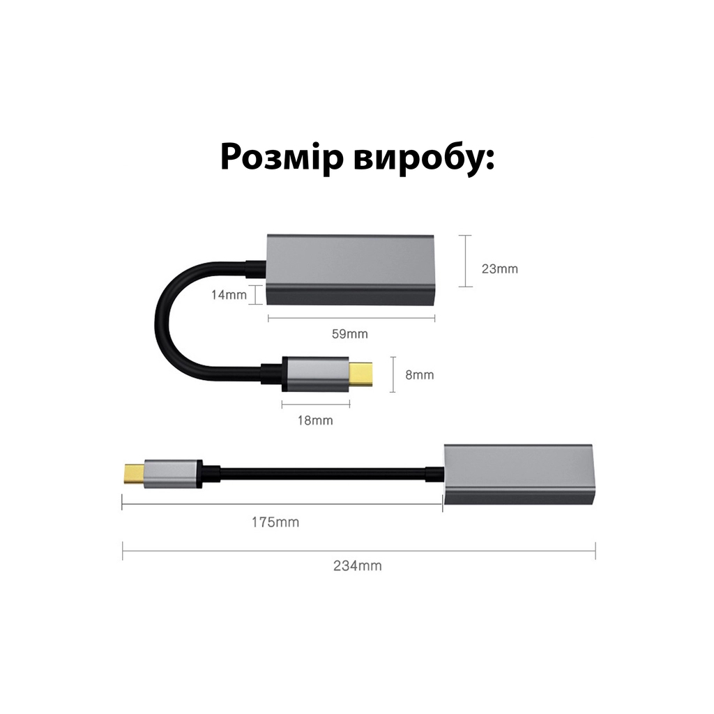 Адаптер USB-C to RJ45 Ethernet 1000Mbps Dynamode (DM-AD-GLAN-C) - изображение 6