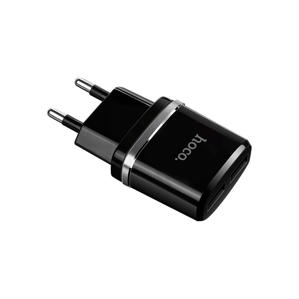 Зарядний пристрій HOCO C12 Smart dual USB charger Black (6957531063094) - зображення 4