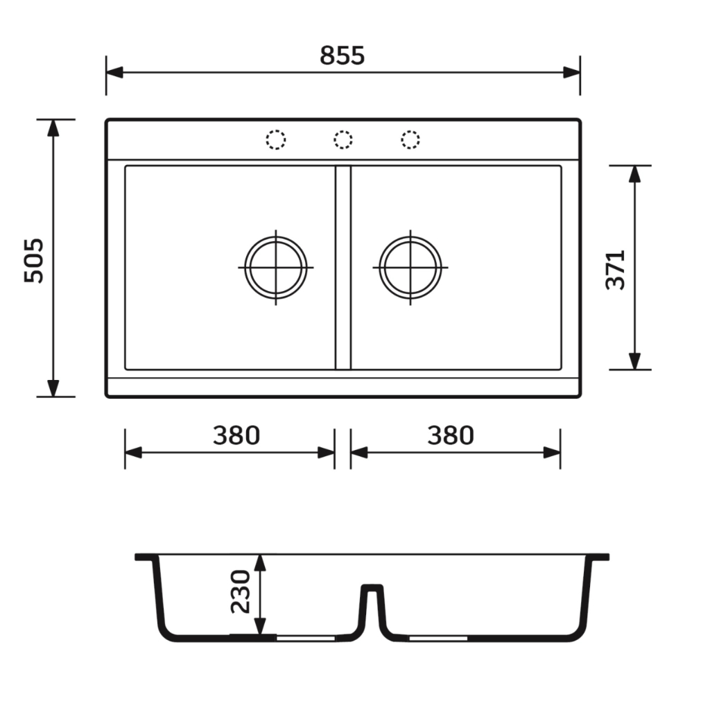 Мийка кухонна Adamant Similar чорний + змішувач + дозатор + ополіскувач склянок + колан (4824296106503) - зображення 9