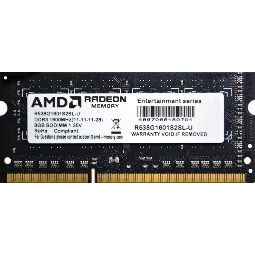 Модуль пам'яті для ноутбука SoDIMM DDR3L 8GB 1600 MHz AMD (R538G1601S2SL-U) - зображення 1