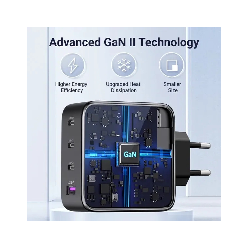 Зарядний пристрій Ugreen 4xUSB 100W (3xUSB-C+USB-A) Gan Tech Fast GAN Charger black CD226 (40747) - изображение 9