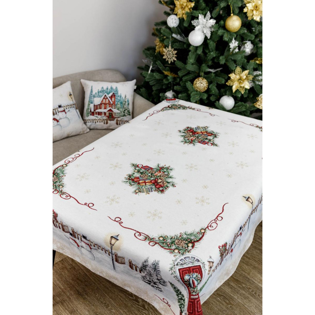 Скатертина Прованс гобеленова з велюром Святковий дім 135х260 см (4823093450370) - изображение 3