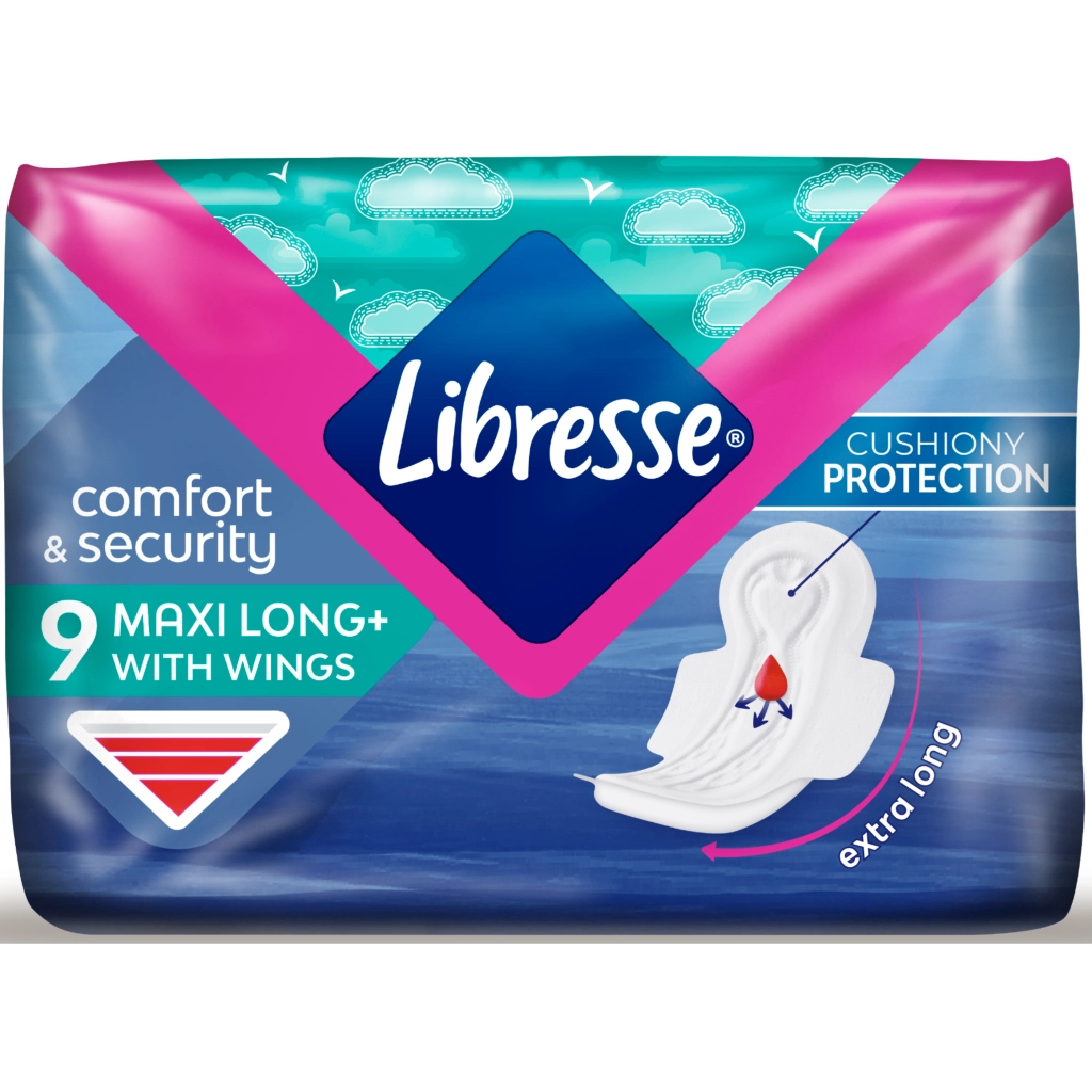 Гігієнічні прокладки Libresse Maxi Long Soft 9 шт (7322540591927) - зображення 1