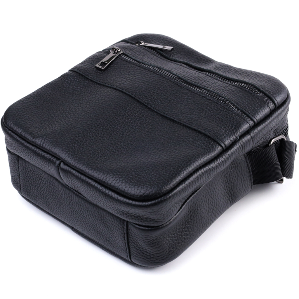 Сумка Shvigel З зернистої натуральної шкіри Чорна (22847) - зображення 5