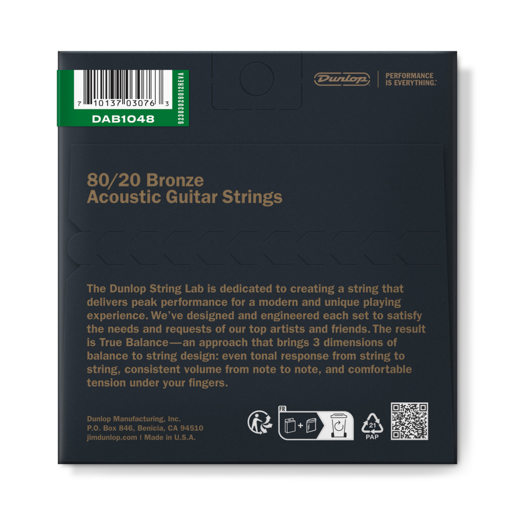 Струни для гітари Jim Dunlop 80/20 Bronze Acoustic Guitar Strings (10-48) (DAB1048) - зображення 2