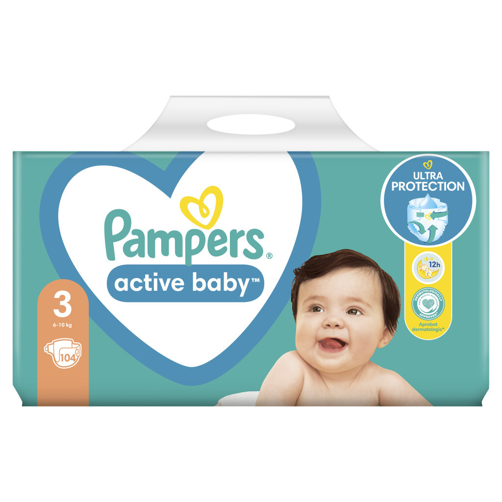 Підгузки Pampers Active Baby Midi Розмір 3 (6-10 кг) 104 шт (8001090950215) - зображення 2