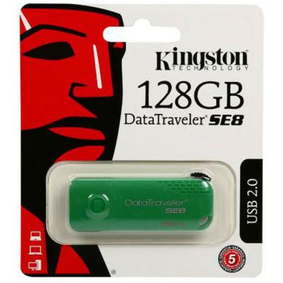 USB флеш накопичувач Kingston 128GB DataTraveler SE8 Green USB 2.0 (DTSE8/128GB) - зображення 8