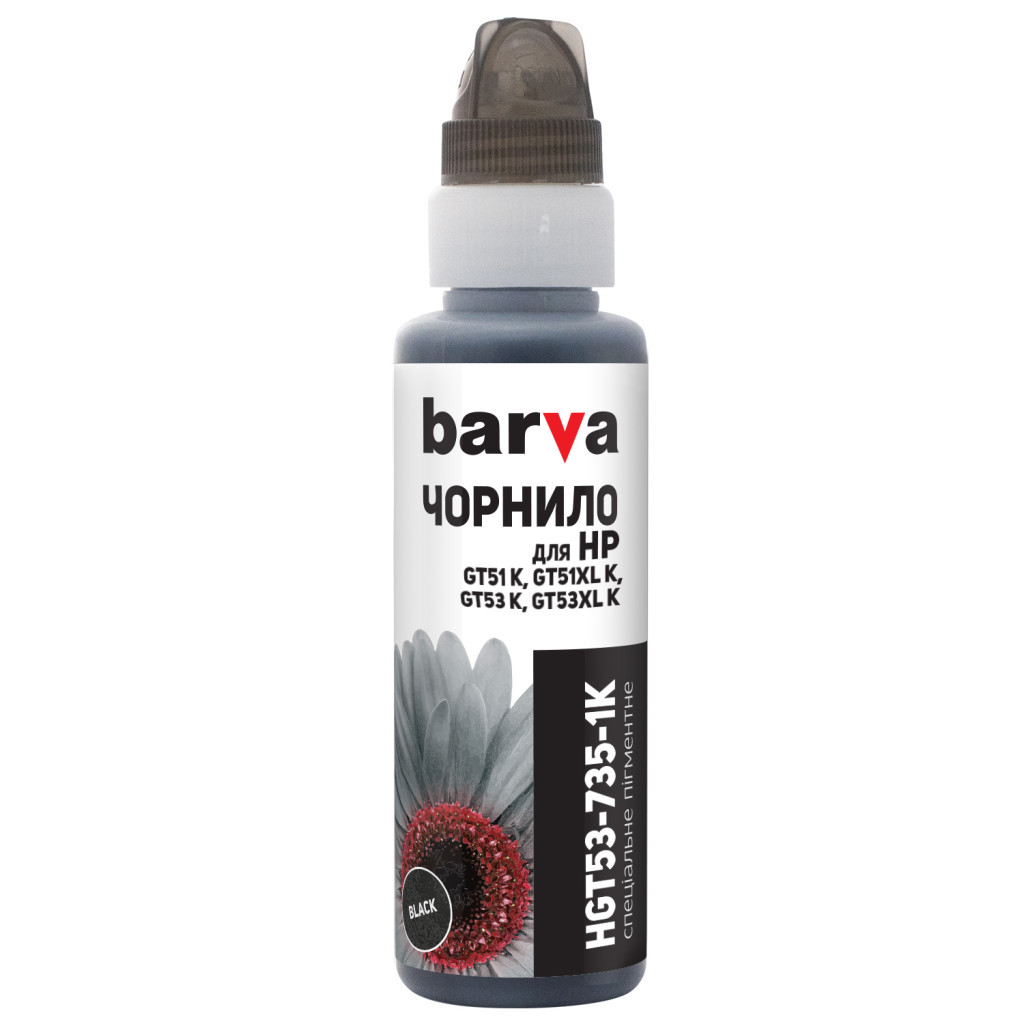 Чорнило Barva HP GT53 K 100 мл, OneKey (1K) Pigmented (HGT53-735-1K) - picture 1