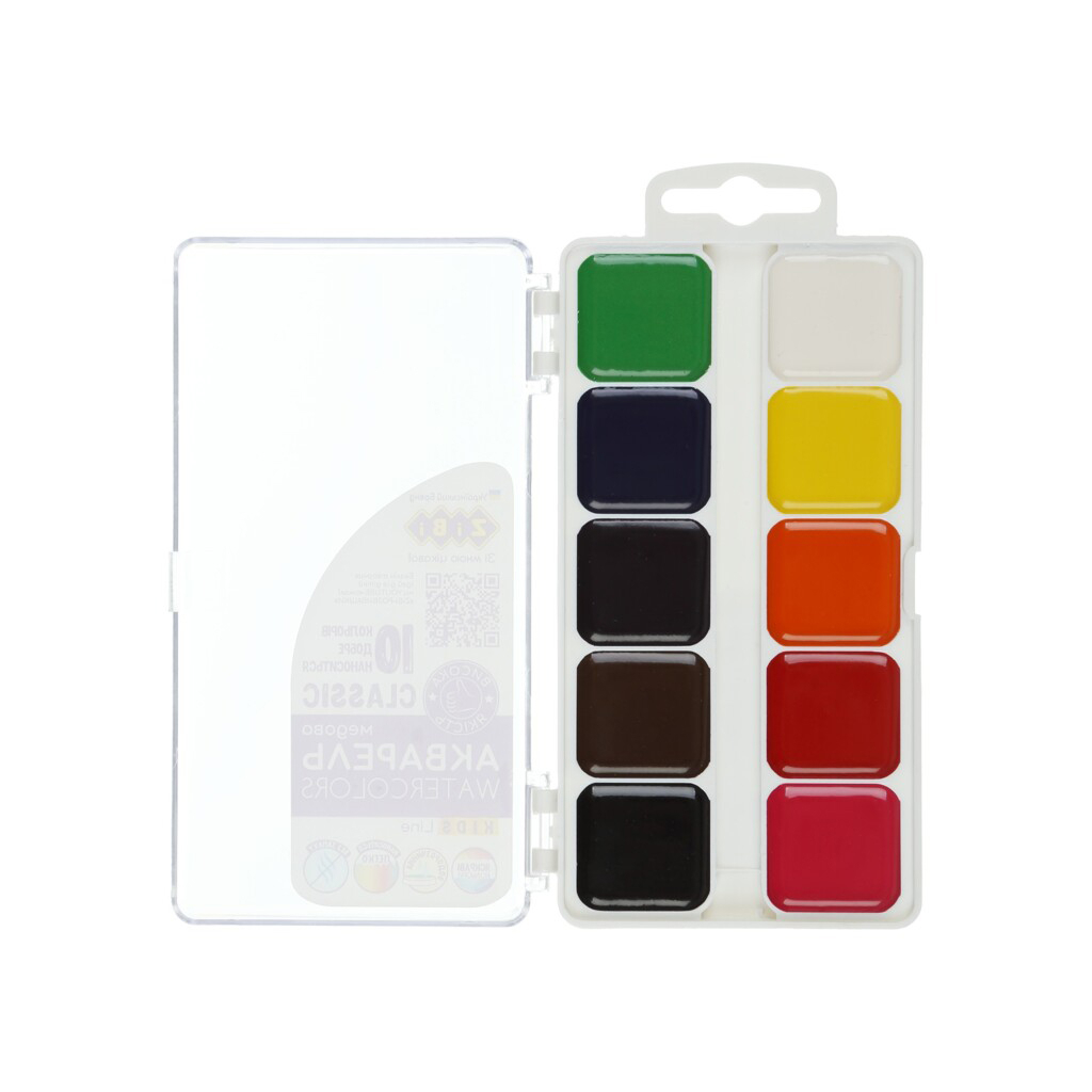 Акварельні фарби ZiBi KIDS Line - 2 Classic 10 кольорів (ZB.6583) - зображення 2