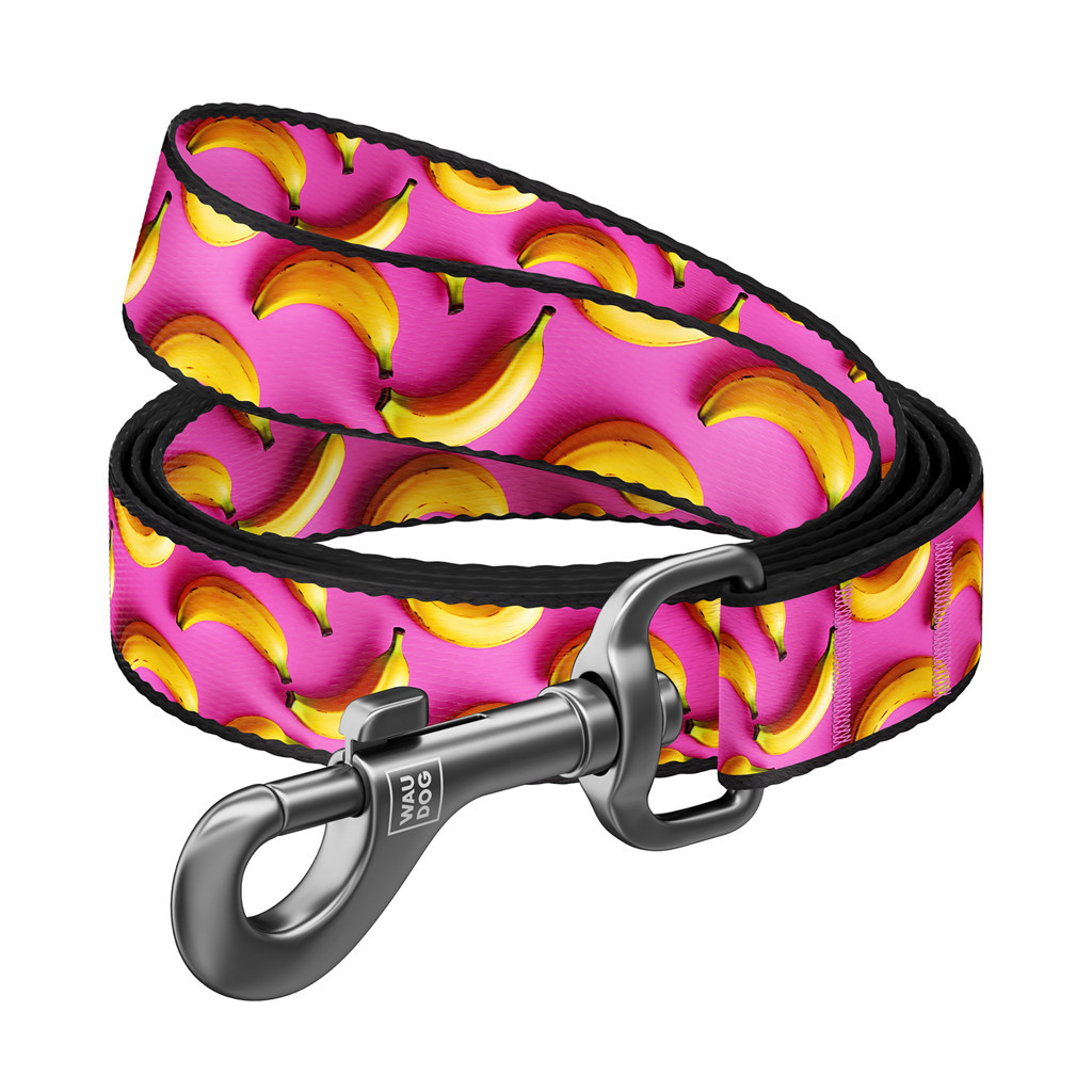 Повідець для собак WAUDOG Nylon "Банани на рожевому" L-XXL (342-4055) - зображення 1