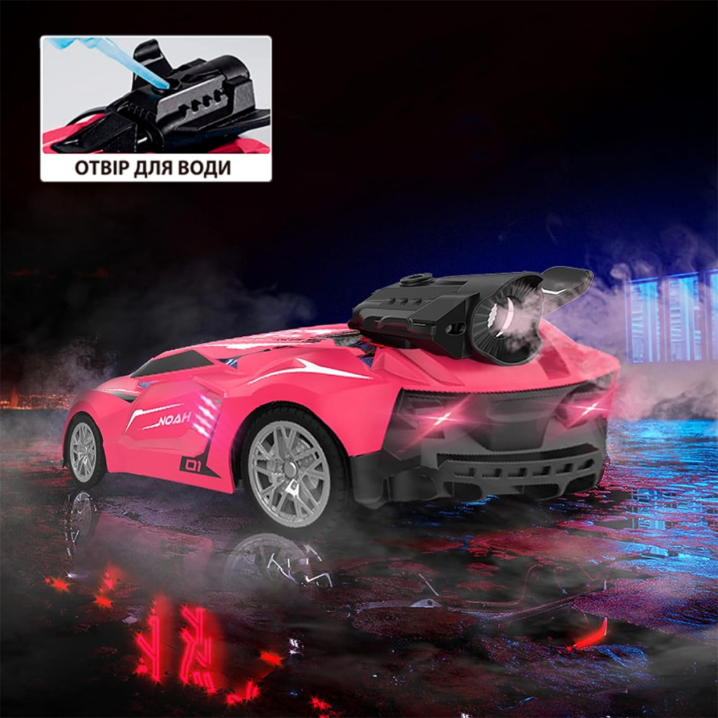 Радіокерована іграшка Sulong Toys Spray Car – Sport (рожевий, 1:24, світло, функція туман) (SL-354RHP) - зображення 4