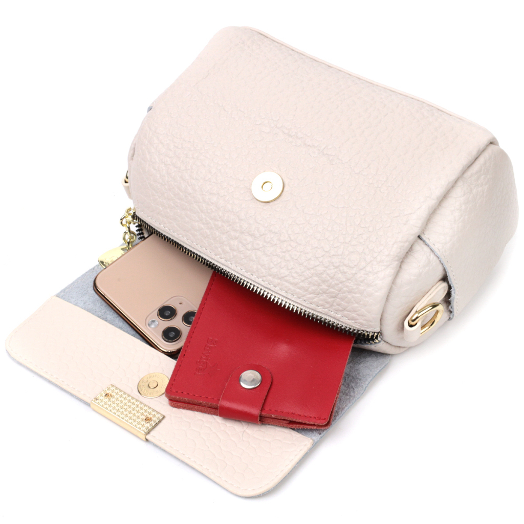 Сумка Vintage Шкіряна жіноча Біла (22404) - зображення 8