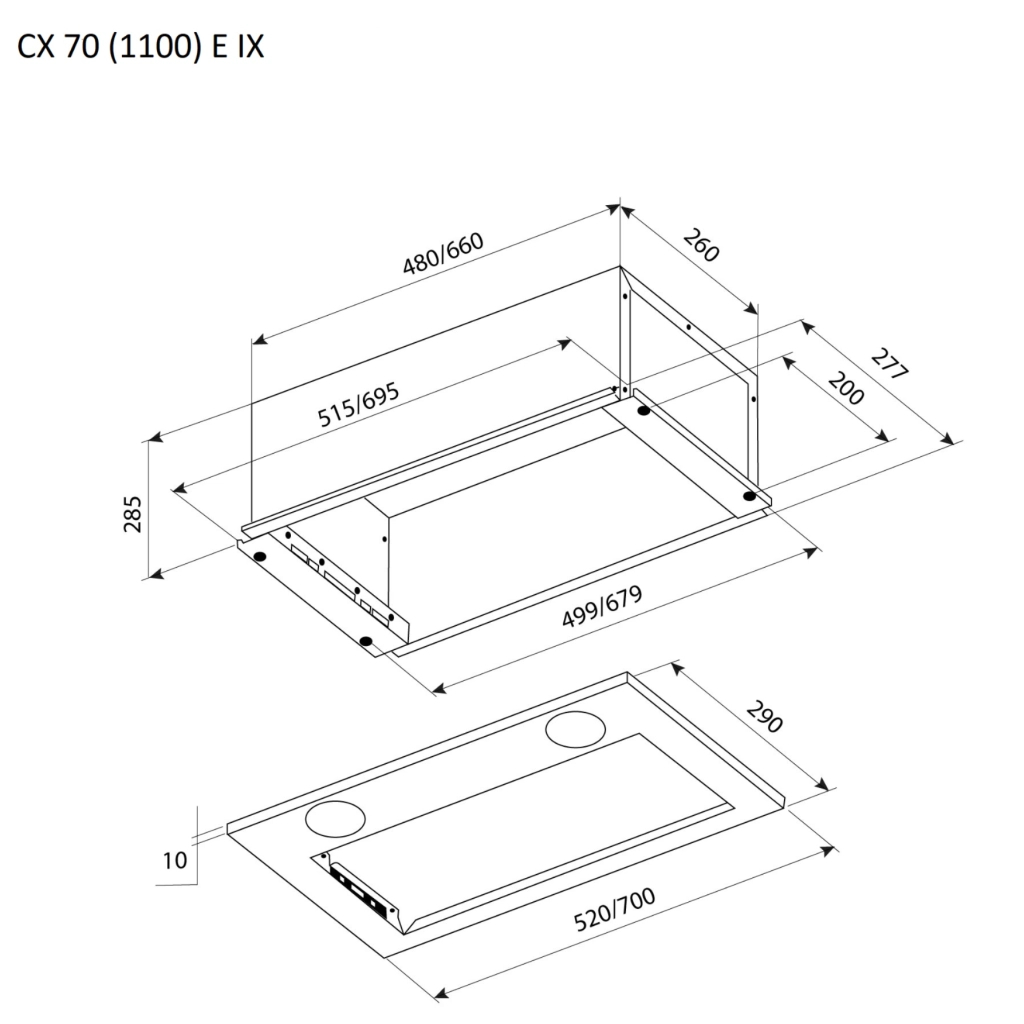 Витяжка кухонна Pyramida CX 70 (1100) E IX - зображення 8