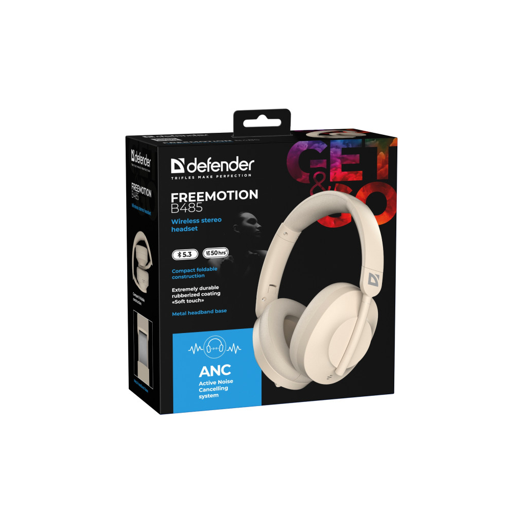 Навушники Defender FreeMotion B485 Bluetooth Beige (63486) - зображення 8