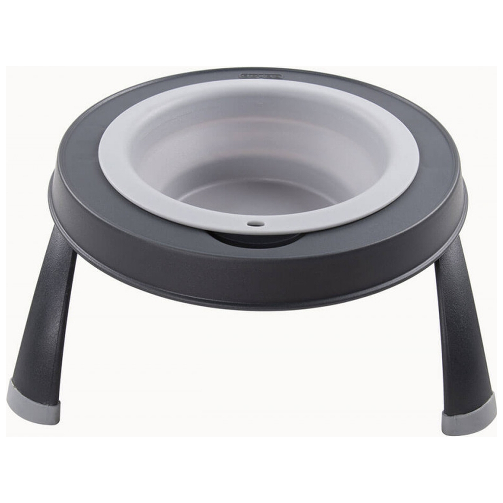 Посуд для собак Dexas Миска одинарна на складній підставці-мала 360 мл світло-сіра (0084297309091) - зображення 1