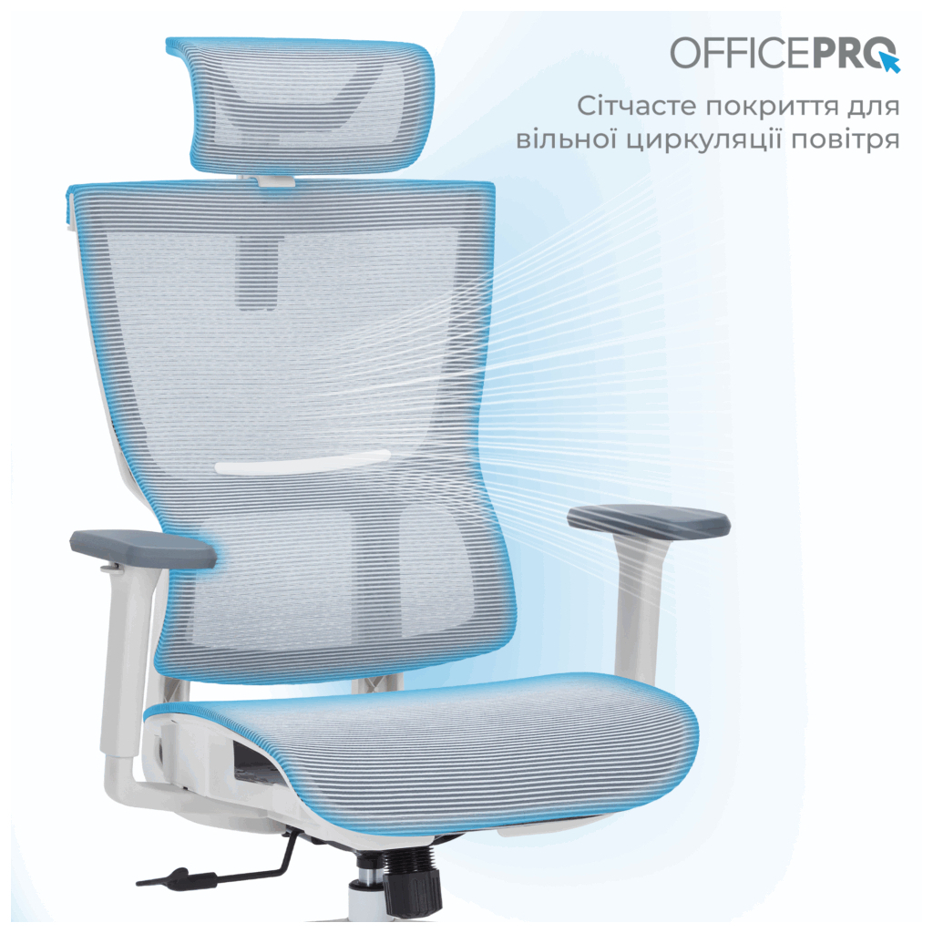 Офісне крісло OfficePro Elegant OC660-W-DG-DG (OC660-W-DG-DG) - зображення 3