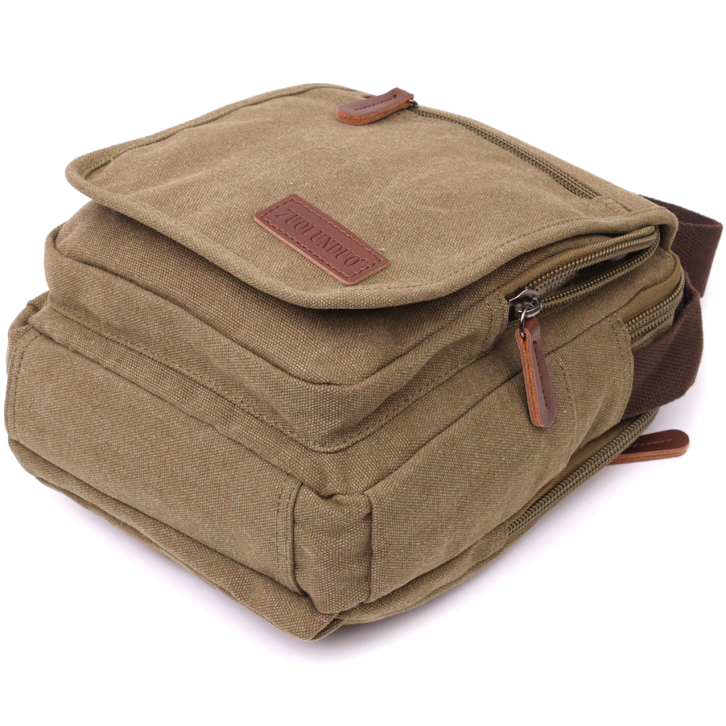 Сумка Vintage На плече з текстилю Оливкова (22228) - зображення 5