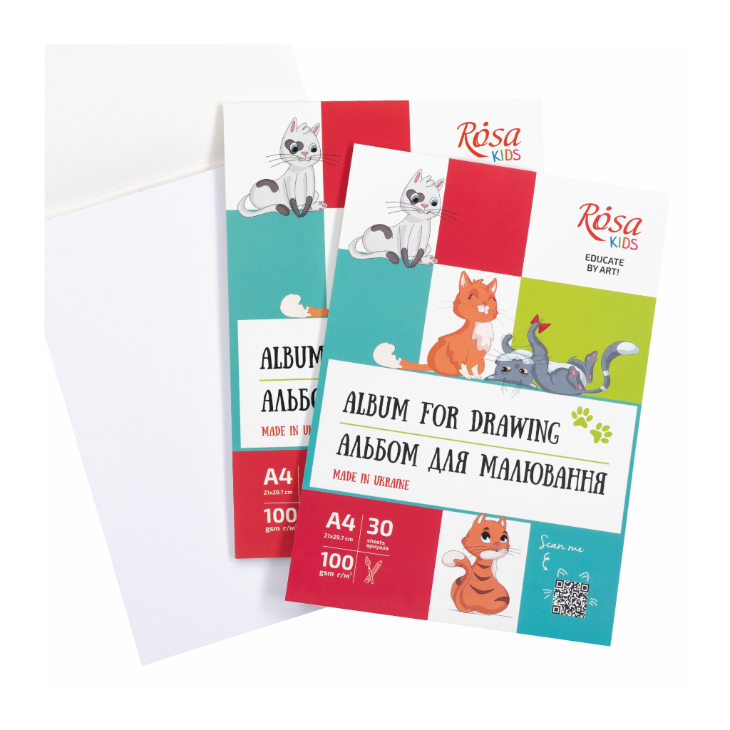 Альбом для малювання Rosa Kids склейка Cats А4 30 аркушів (4823098543039) - изображение 2