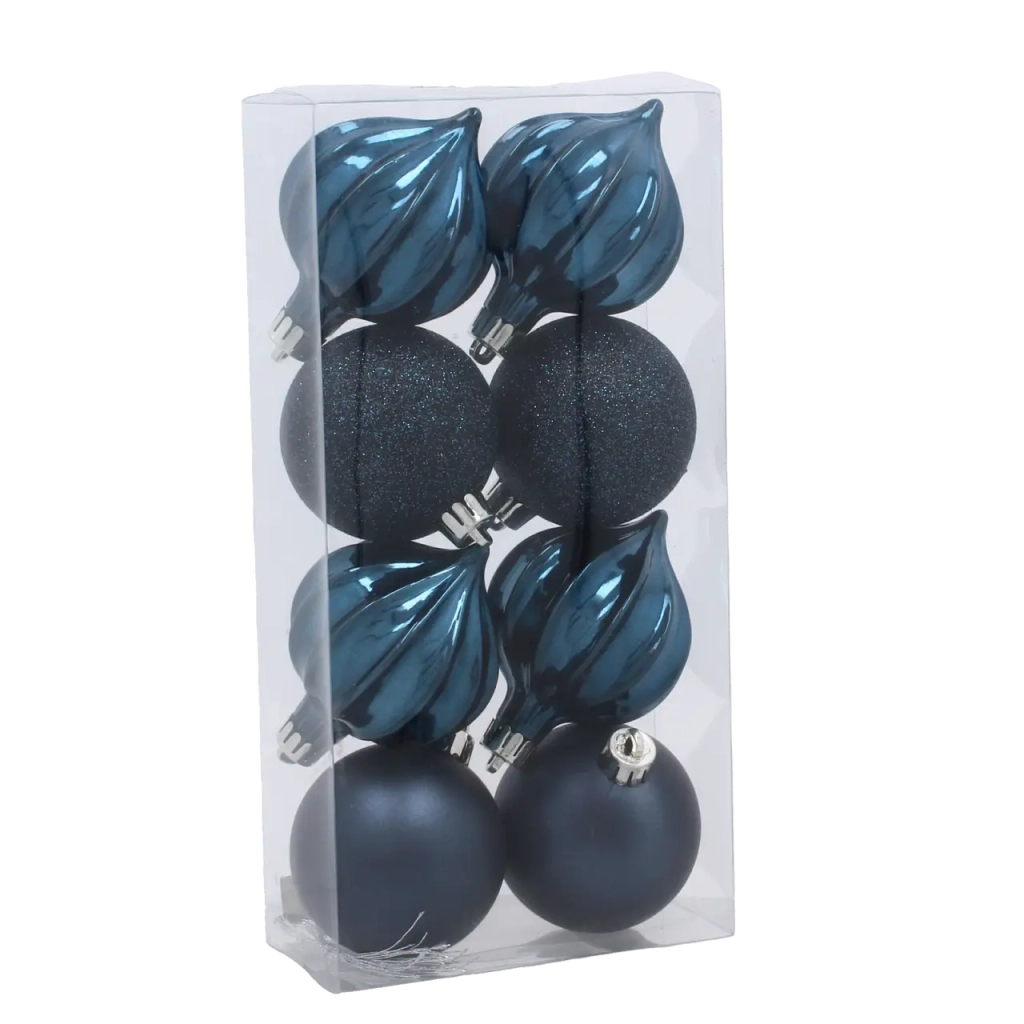 Ялинкова іграшка Chomik пластикові кульки 8 шт, 6 см, сині (5900779893979_1) - зображення 1