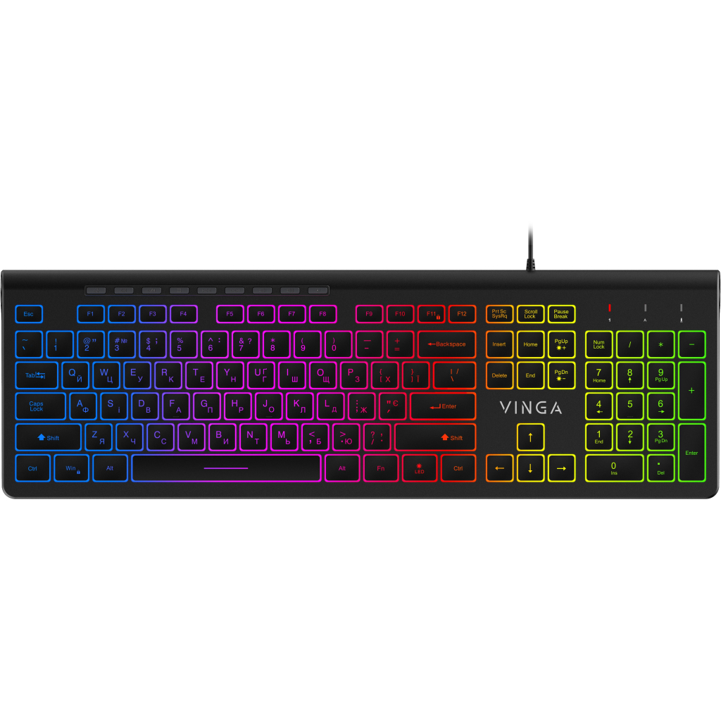 Клавіатура Vinga KB-460 Black - зображення 1