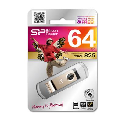 USB флеш накопичувач Silicon Power 64Gb Touch 825 Champagne USB 2.0 (SP064GBUF2825V1C) - зображення 4