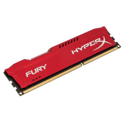 Модуль пам'яті для комп'ютера DDR3 8Gb 1600 MHz HyperX Fury Red Kingston Fury (ex.HyperX) (HX316C10FR/8) - зображення 2