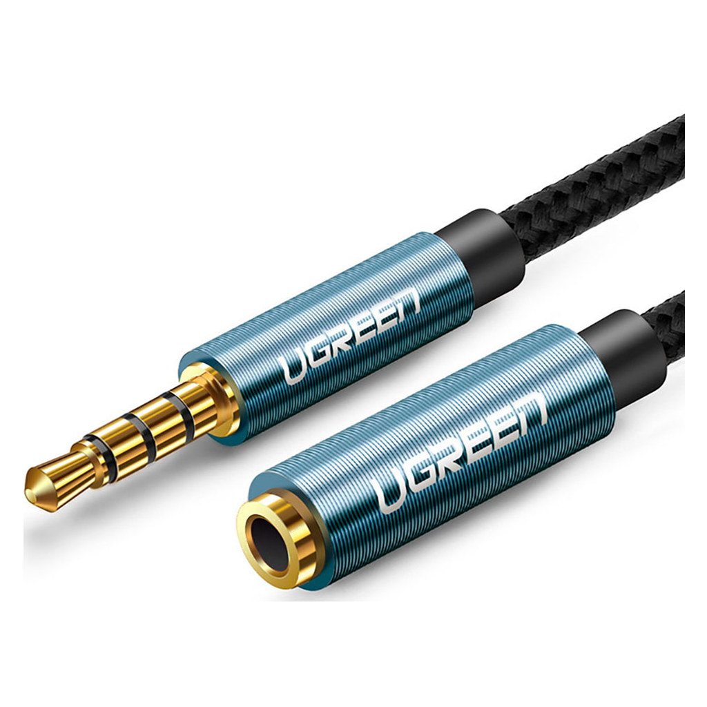 Кабель мультимедійний 3.5mm M to 3.5mm F 1.0m AV118 blue Ugreen (40673) - зображення 3