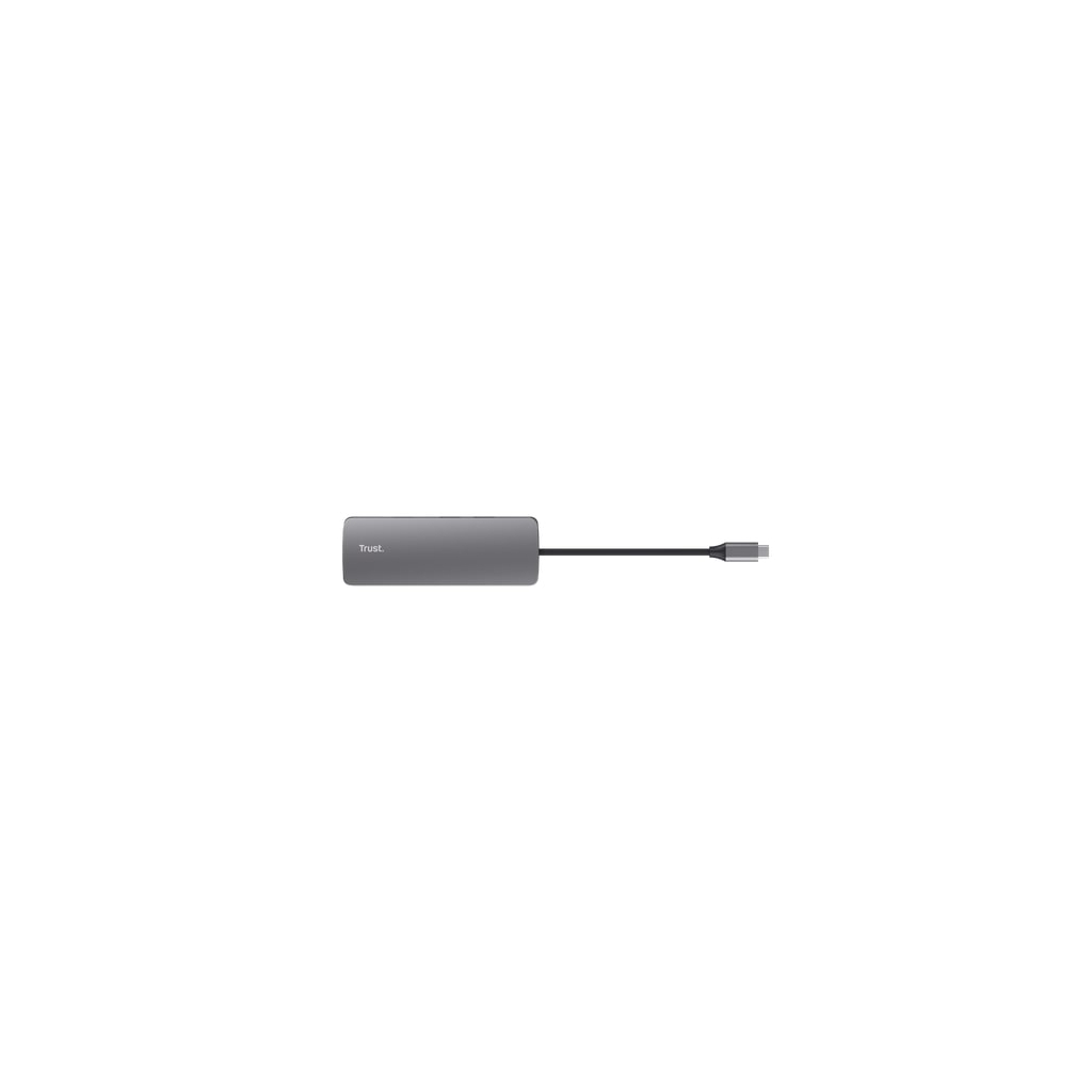 Концентратор Trust USB-C 8-in1 1xUSB-А 3.2/USB-A 2.0/2xUSB-С/HDMI/Ehernet/SD/microSD aluminium 0.15m grey (25672_TRUST) - зображення 6