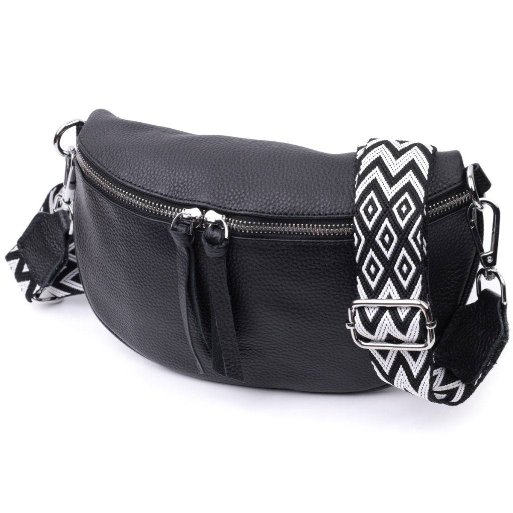 Сумка Vintage Шкіряна жіноча через плече з міні гаманцем Чорна (22666) - зображення 1