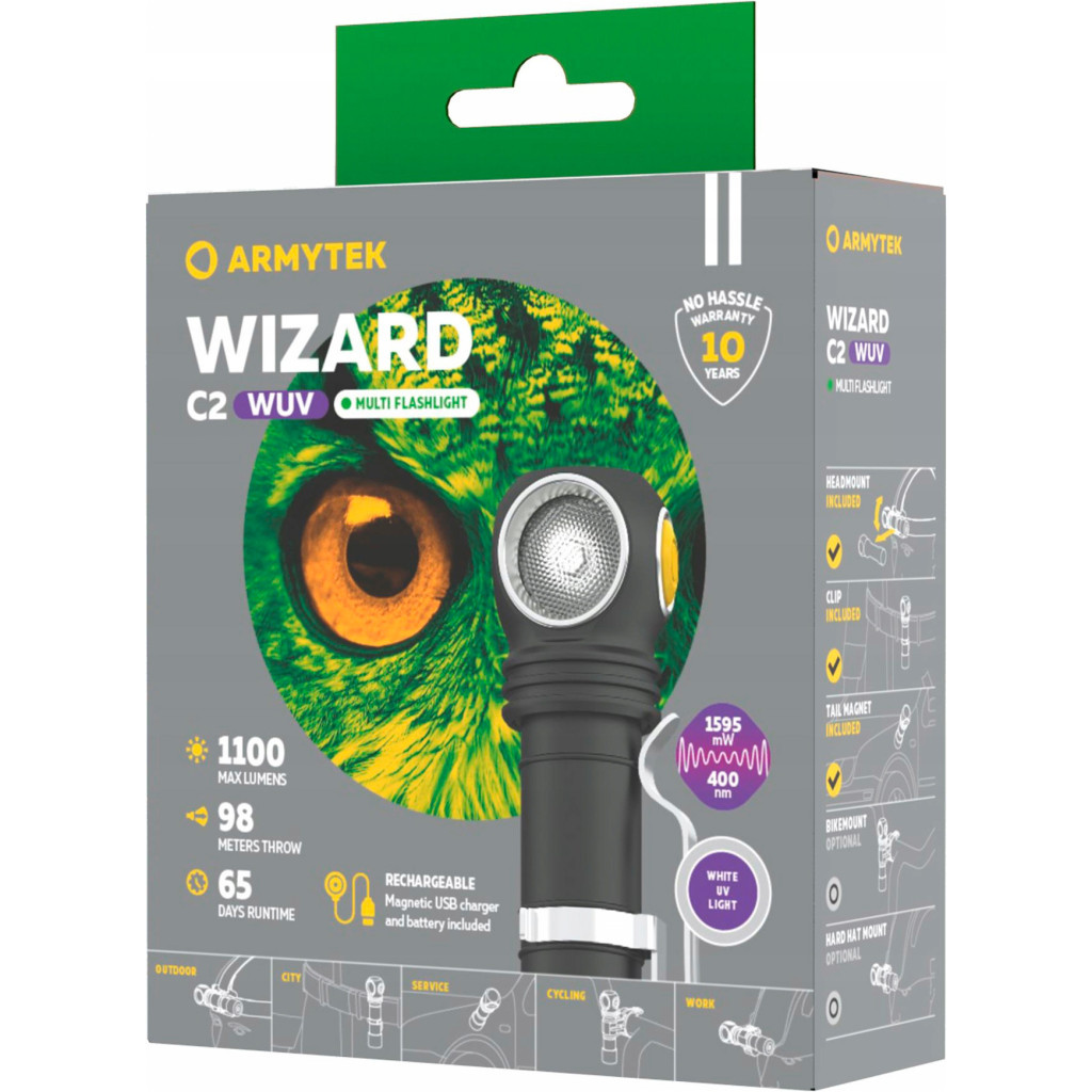 Ліхтар Armytek Wizard C2 WUV White & Ultraviolet (F08901UF) - зображення 7