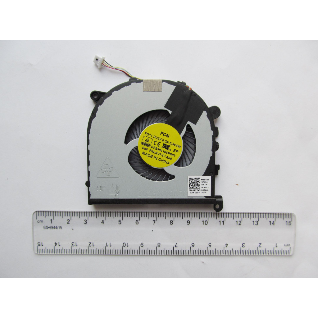 Вентилятор ноутбука Dell XPS 15-9550, Precision 5510 Series (DFS501105PR0T) DC (5V, 0 (A48409) - зображення 1