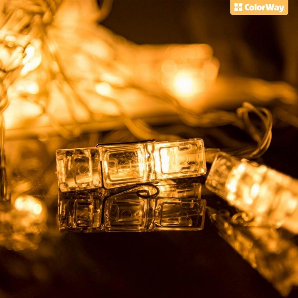 Гірлянда ColorWay 20 LED, 3м, з прищіпками (CW-LCP-20L30B) - зображення 8