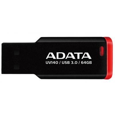 USB флеш накопичувач ADATA 64GB UV140 Black-Red USB 3.0 (AUV140-64G-RKD) - зображення 1