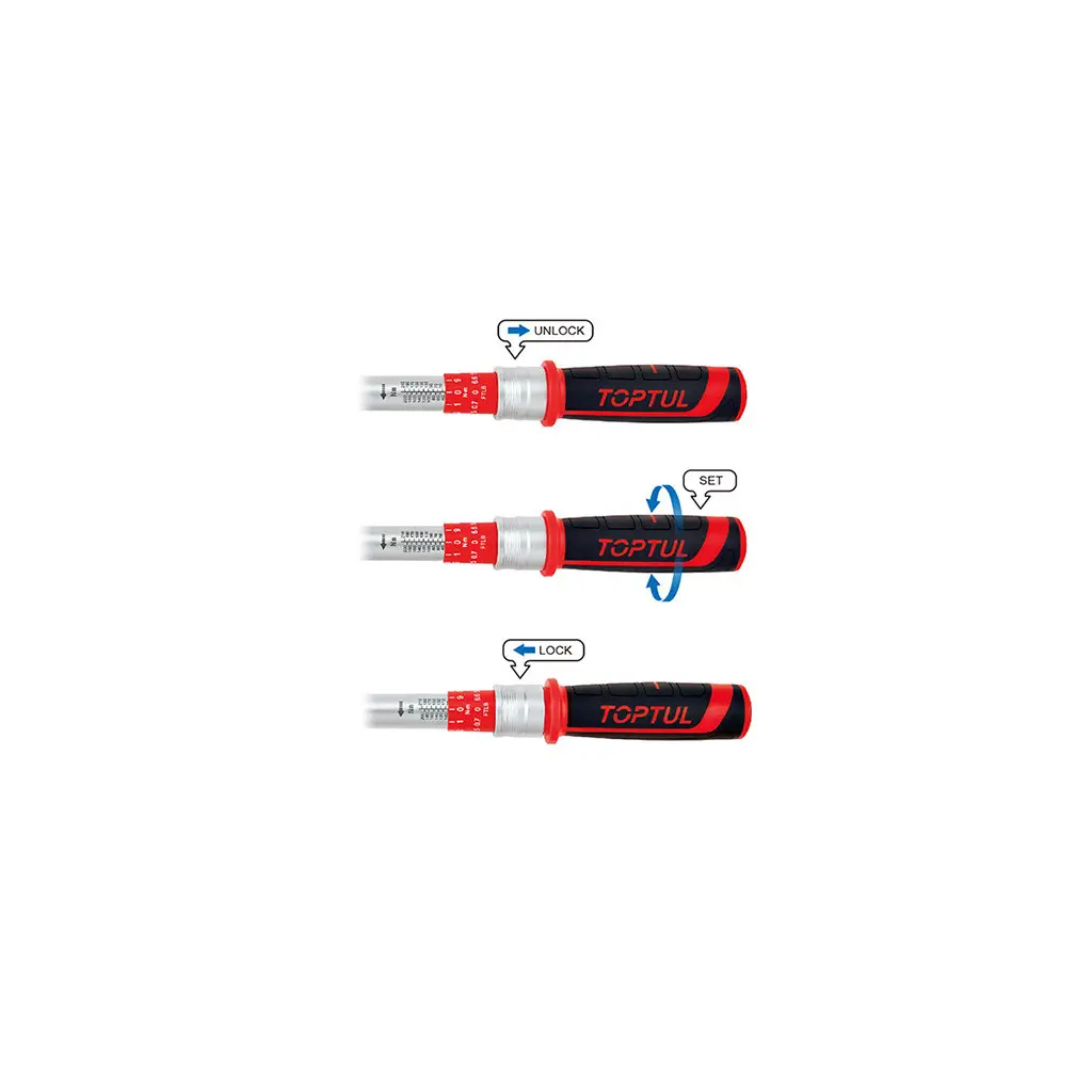 Ключ Toptul динамометричний 1/2" 525мм 40-210Nm (ANBV1621) - зображення 2