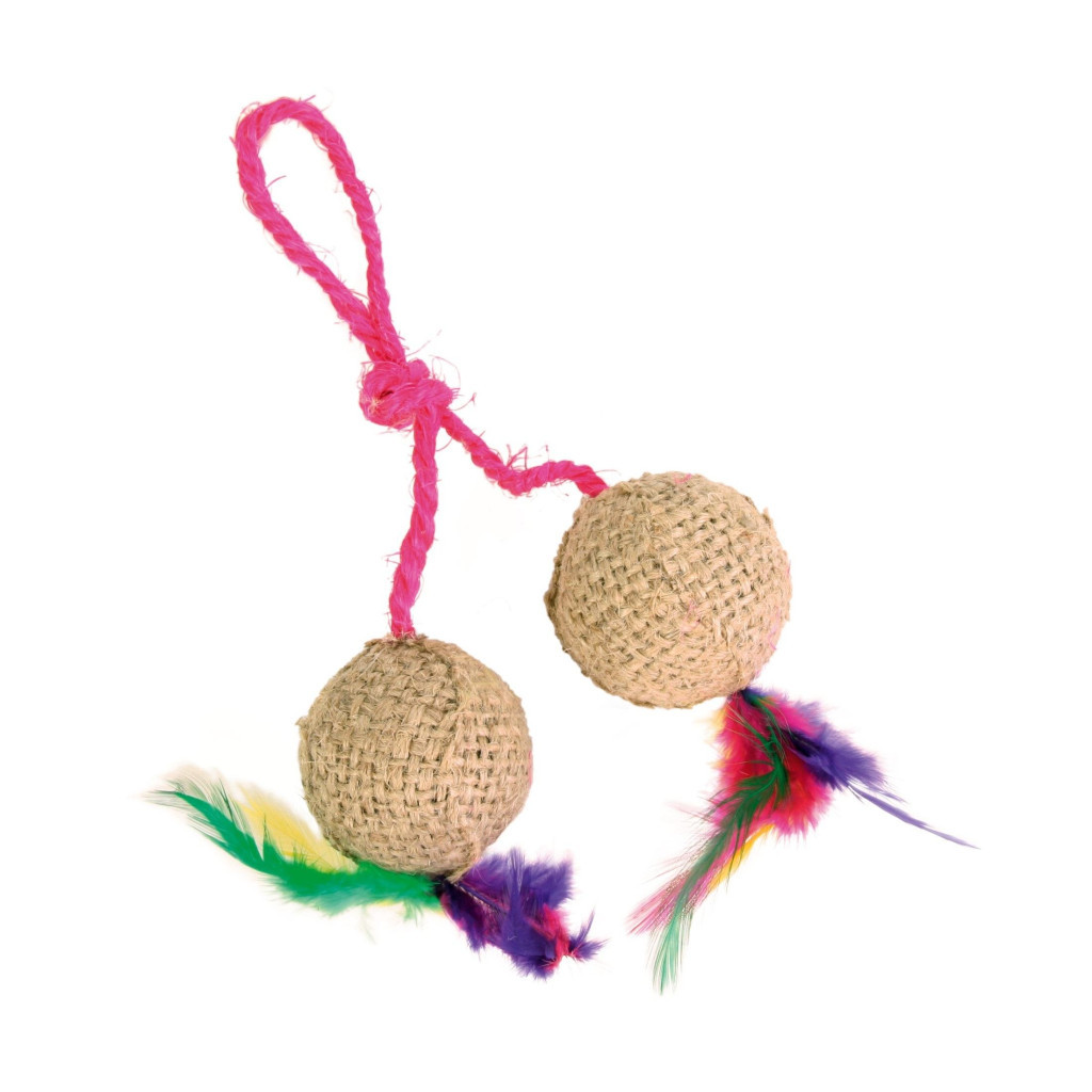Іграшка для котів Trixie М'ячики джутові з м'ятою 4.5 см (4011905045016) - зображення 1