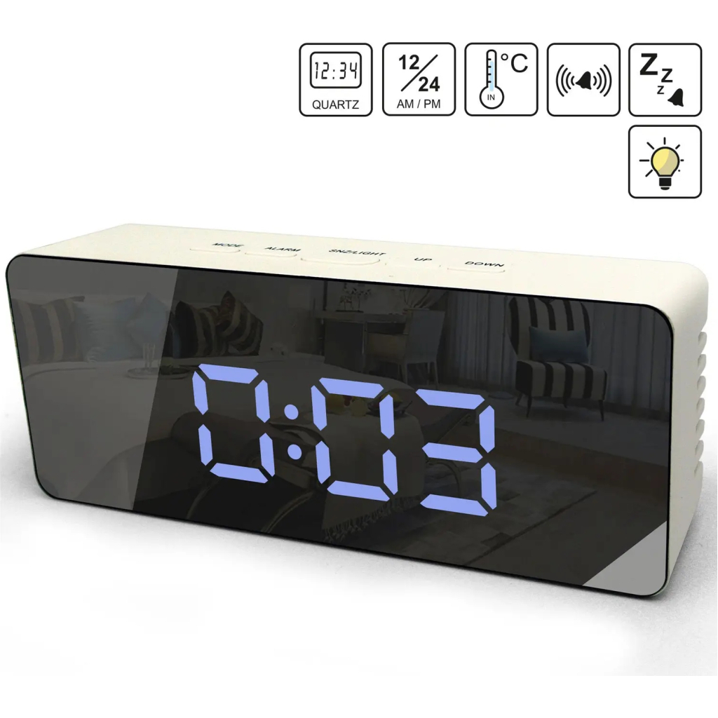 Настільний годинник Technoline WT475 White/Black Mirror (DAS302983) - зображення 2