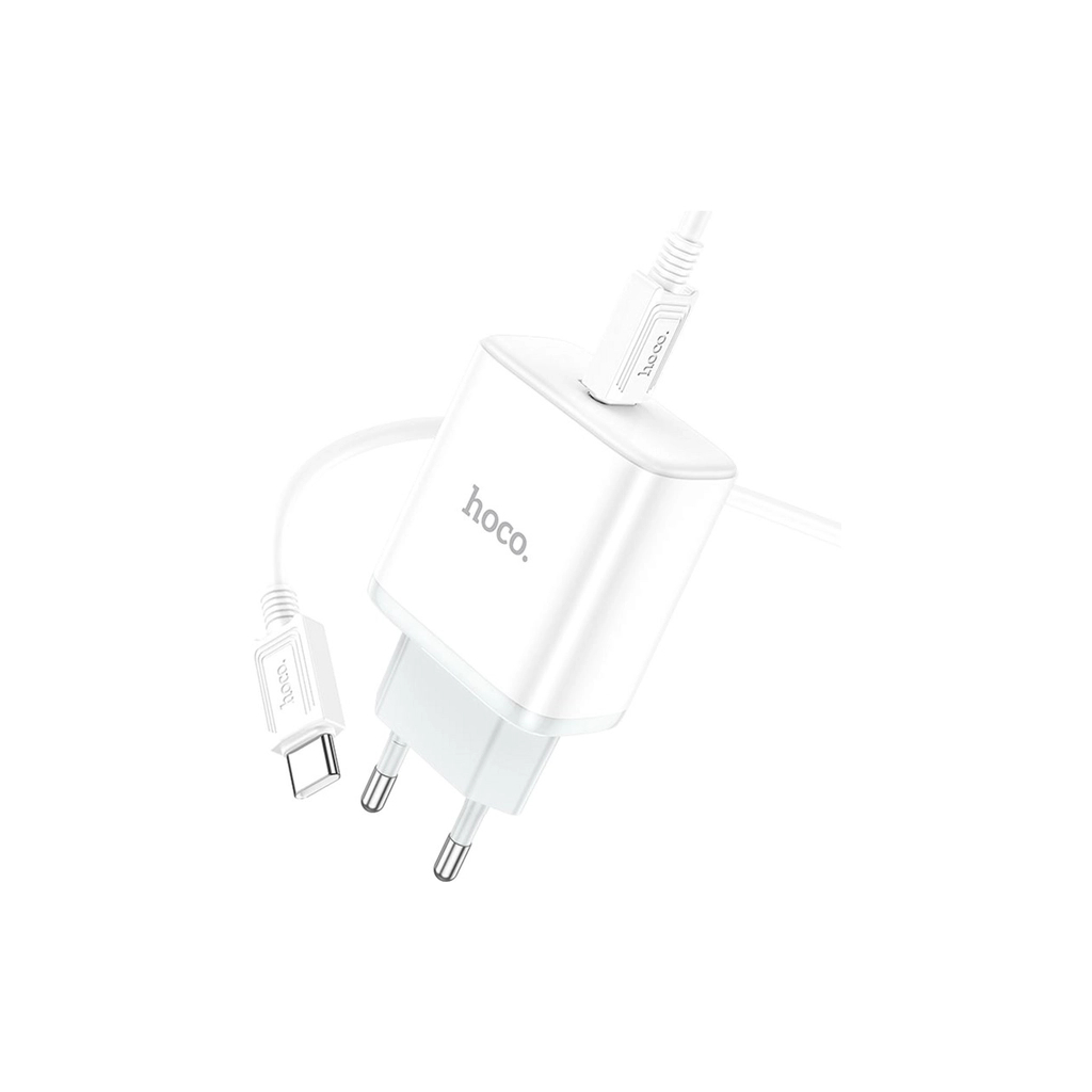 Зарядний пристрій HOCO C104A USB-C PD20W + cable USB-C to USB-C white (6931474782915) - зображення 4
