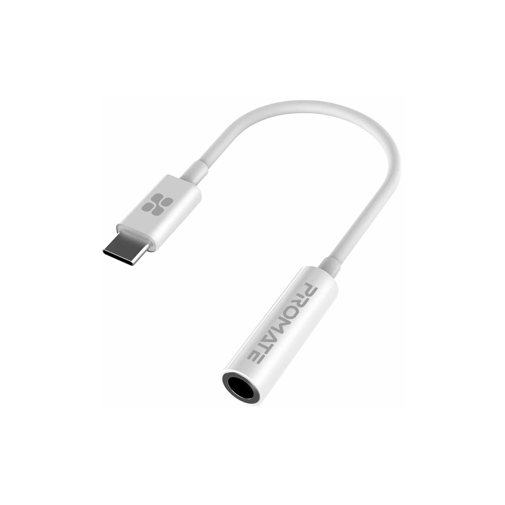 Перехідник USB-C to 3.5mm F 0.2m white Promate (auxlink-c.white) - изображение 1