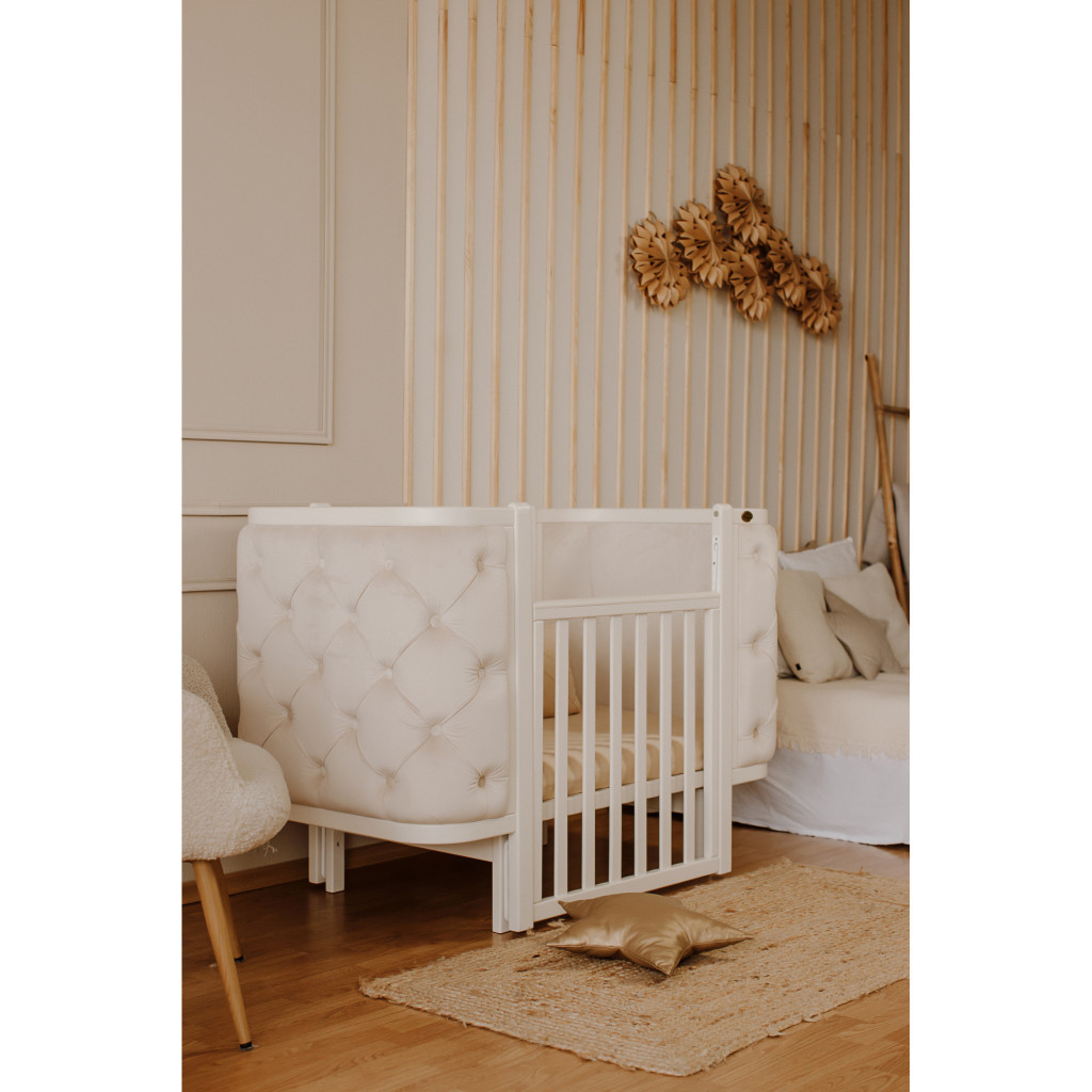 Ліжечко Angelo Luna гудзики біле (єкошкіра) 120х60 (12010) - зображення 2