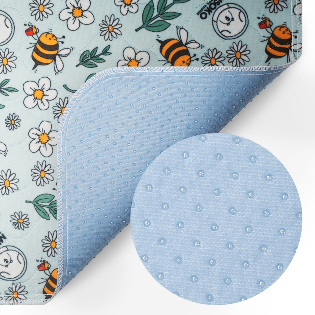 Пелюшки для собак MISOKO&CO Багаторазова з бджолами 80х140 см 2 шт блакитна (HAINMSK70049) - изображение 2